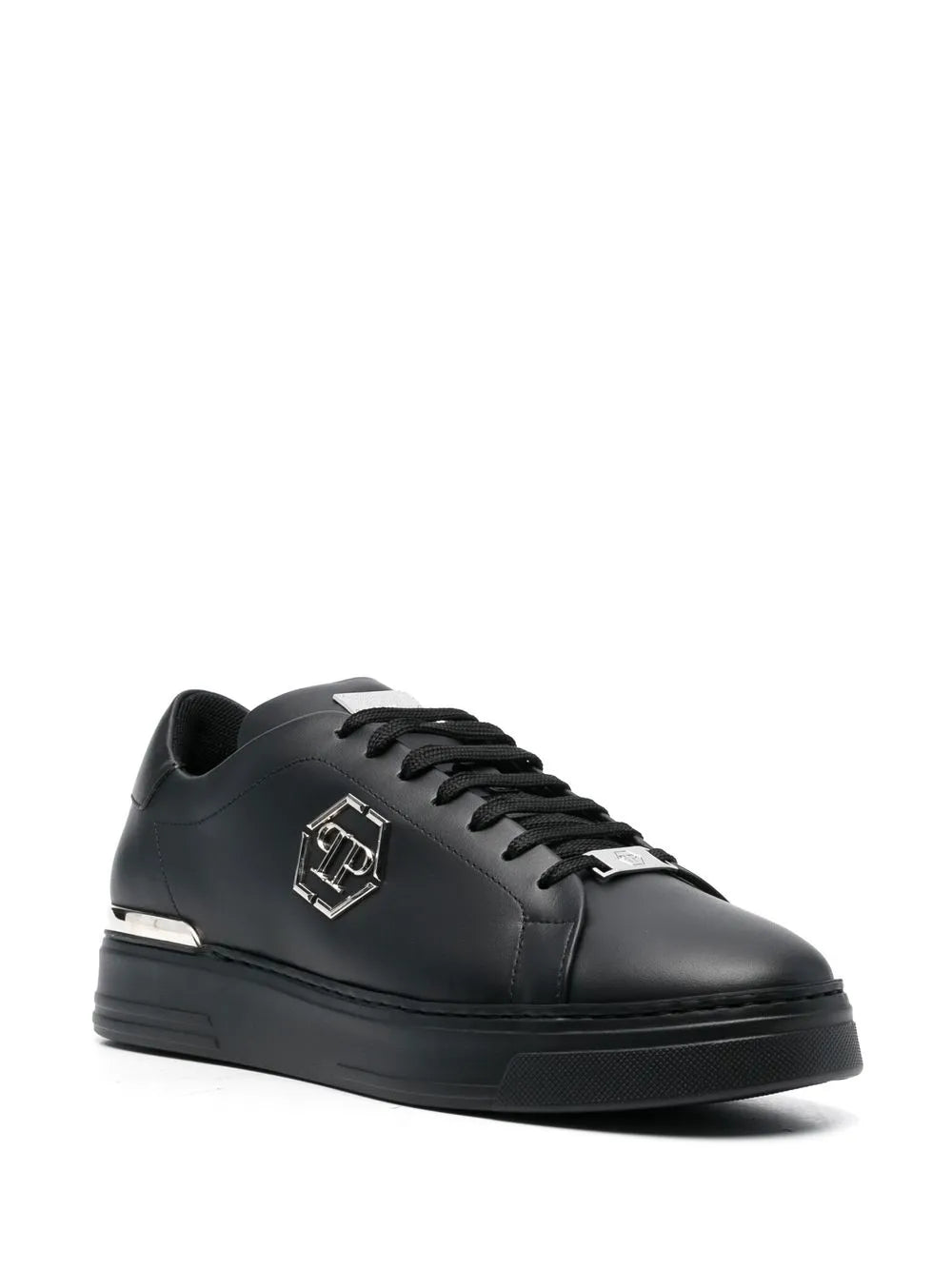 Philipp Plein Hexagon Low-Top Leather Sneakers