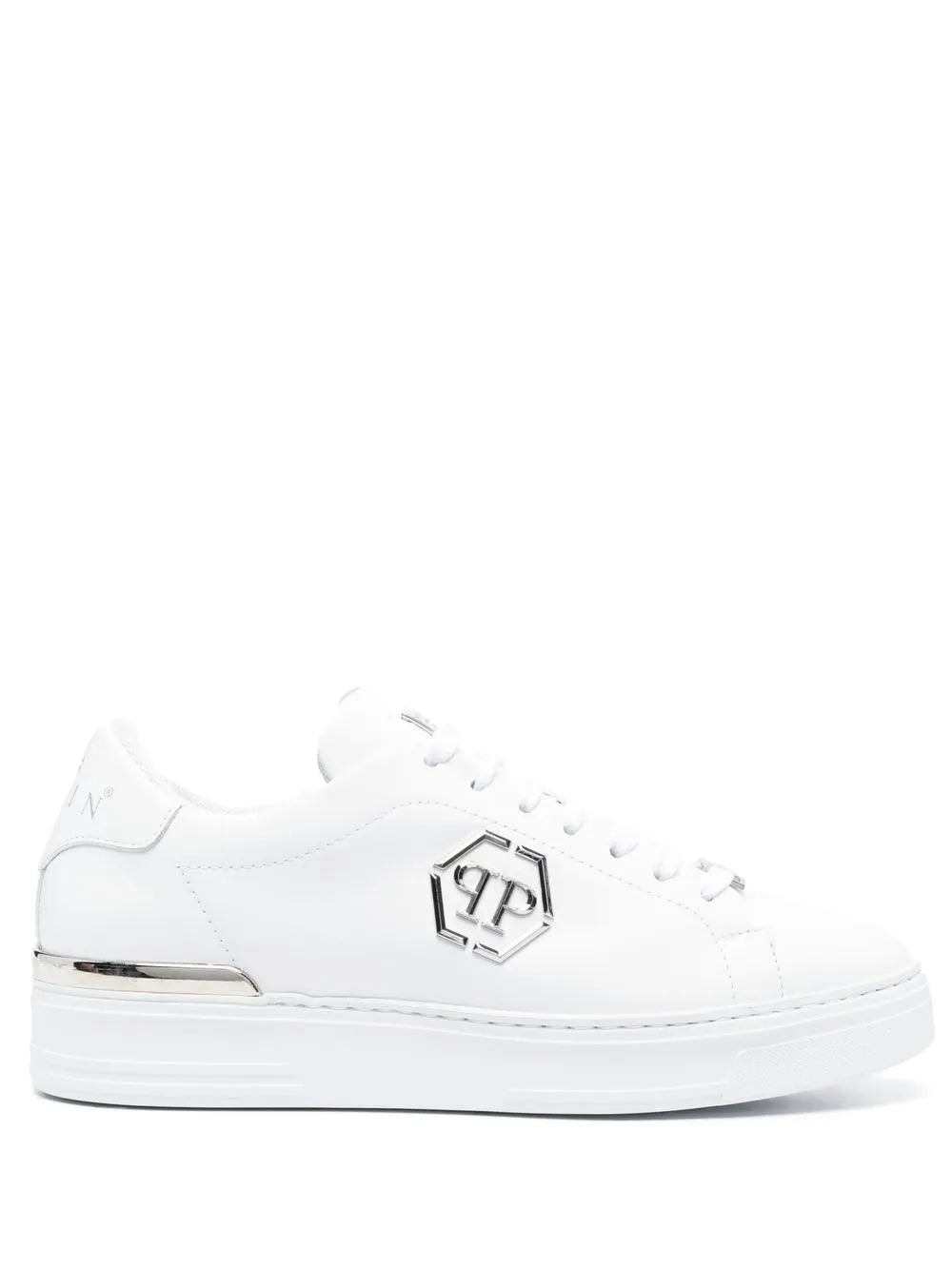 Philipp Plein Hexagon Low-Top Leather Sneakers