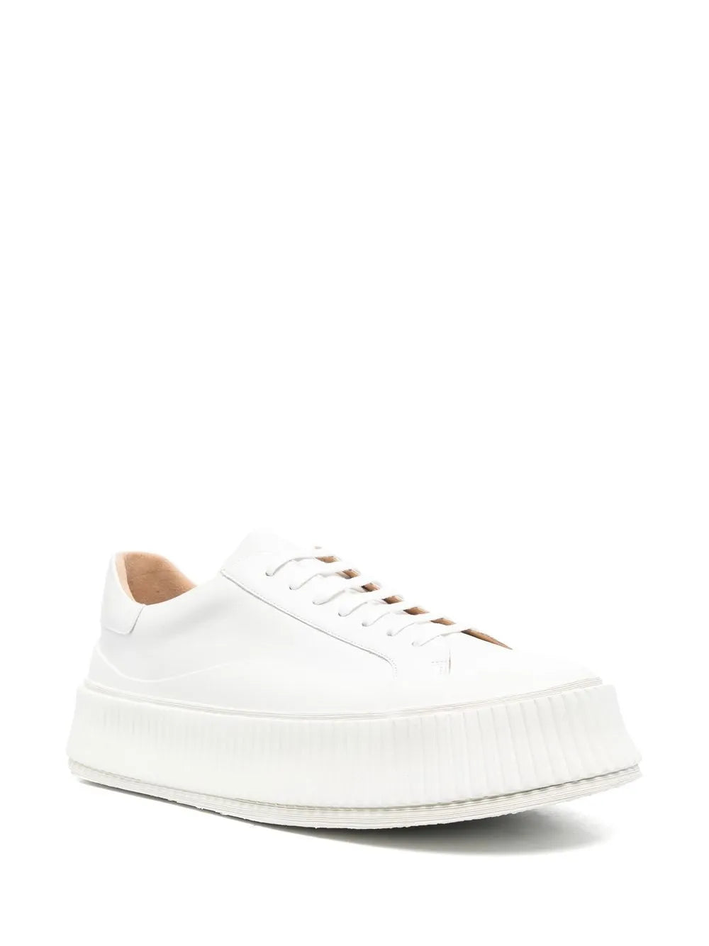 Jil Sander Lace-Up Leather Platform Sneakers