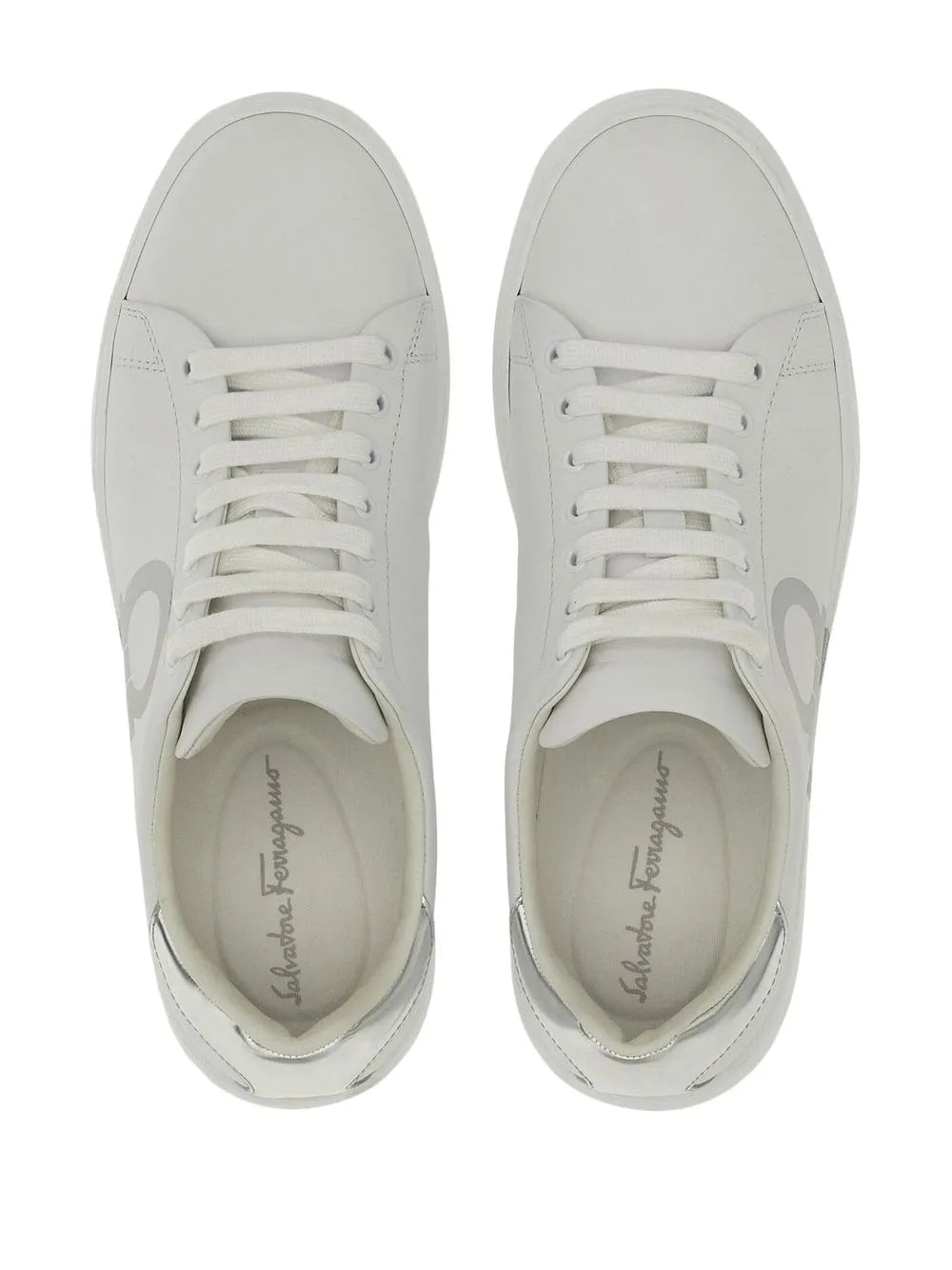 Ferragamo Gancini-Print Lace-Up Sneakers