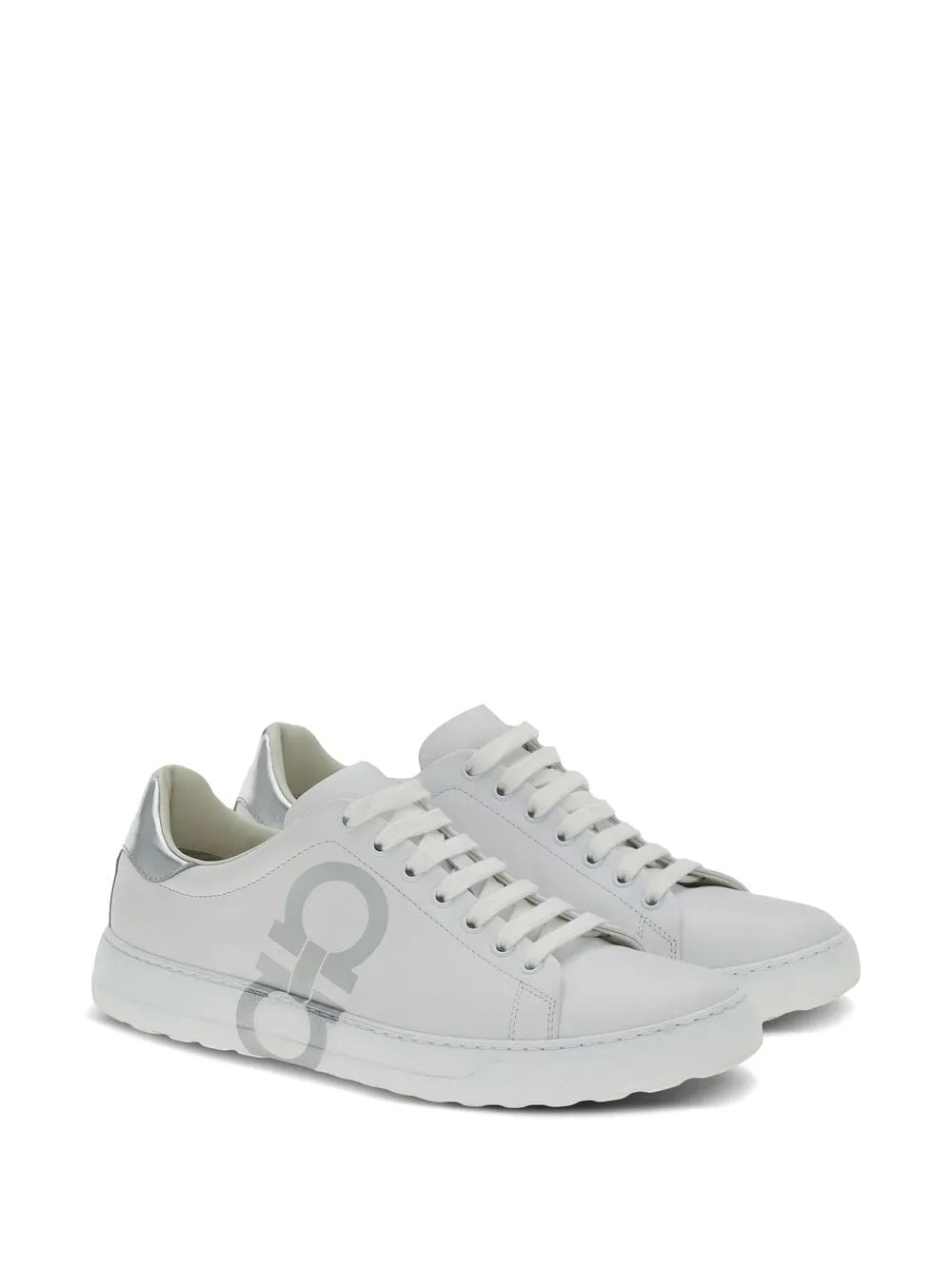 Ferragamo Gancini-Print Lace-Up Sneakers