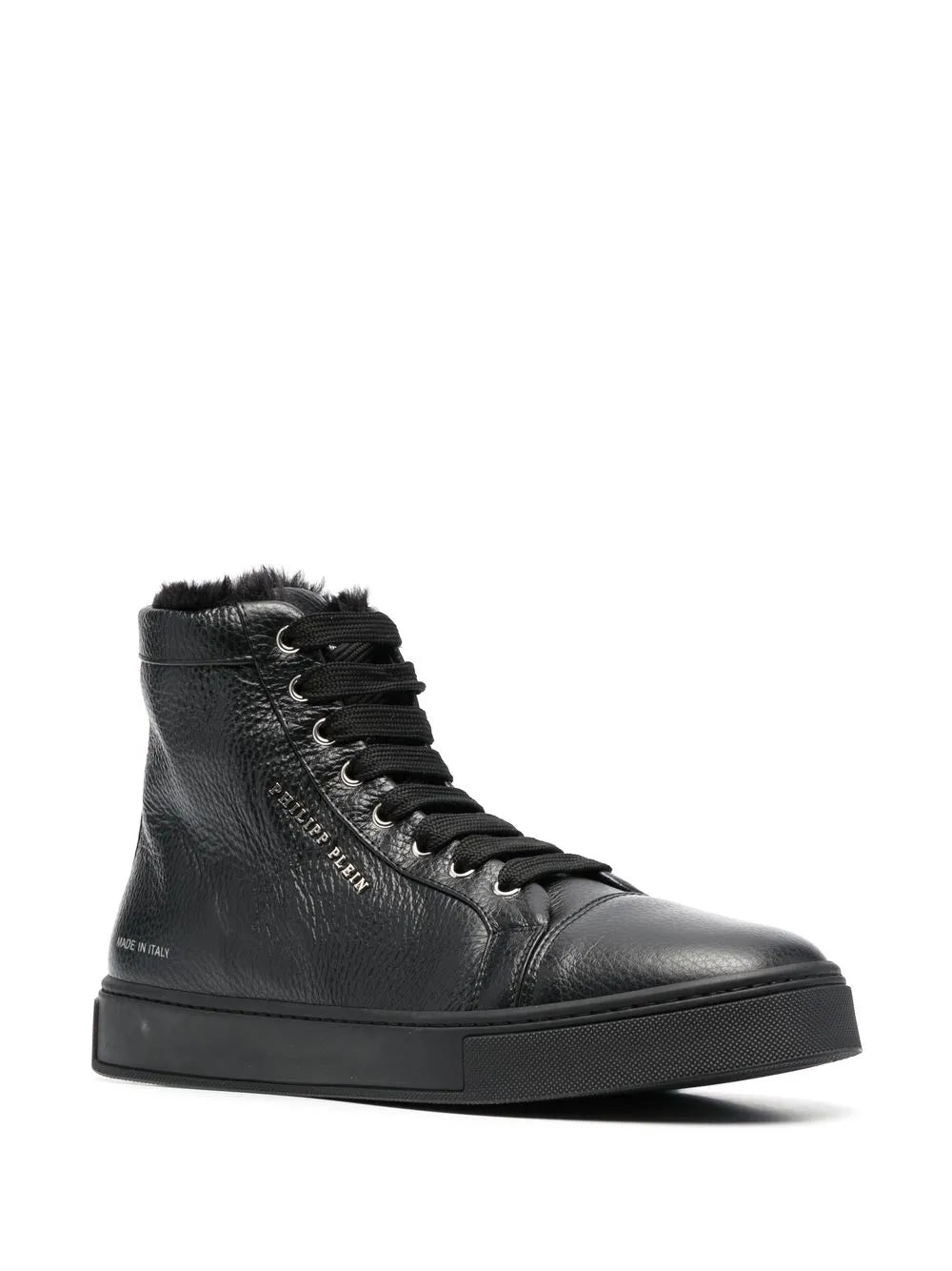 Philipp Plein Shearling Lined High-Top Sneakers