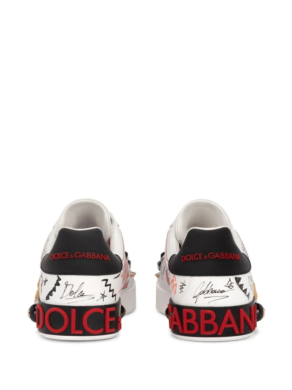 Dolce & Gabbana Portofino Studded Leather Sneakers