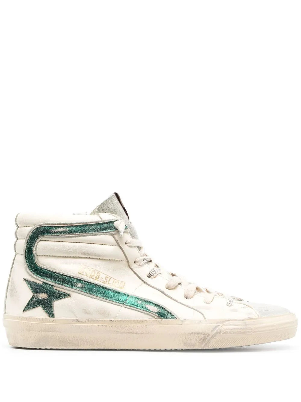 Golden Goose Slide Distressed High-Top Sneakers