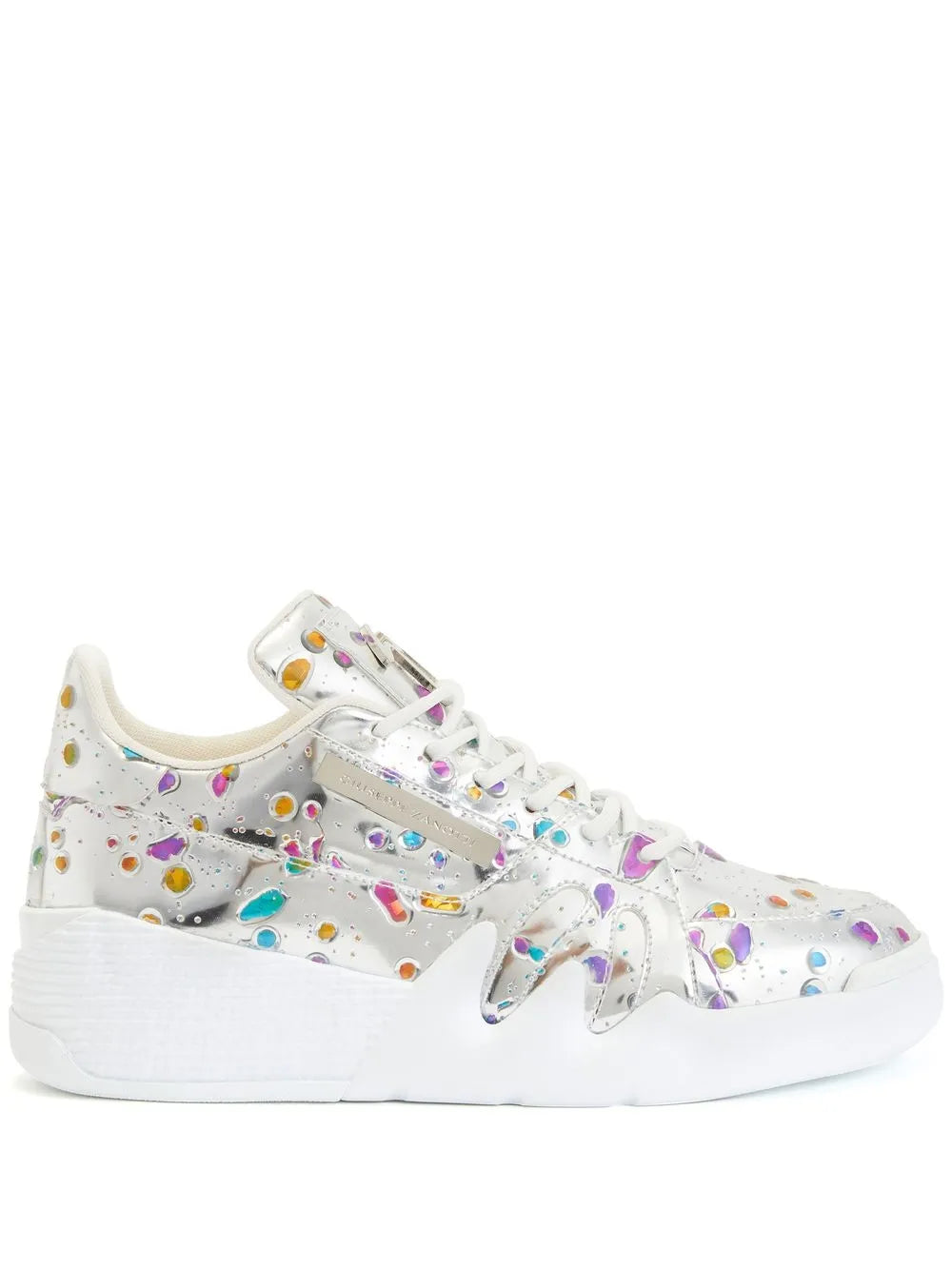 Giuseppe Zanotti Talon Abstract-Print Lace-Up Low-Top  Sneakers