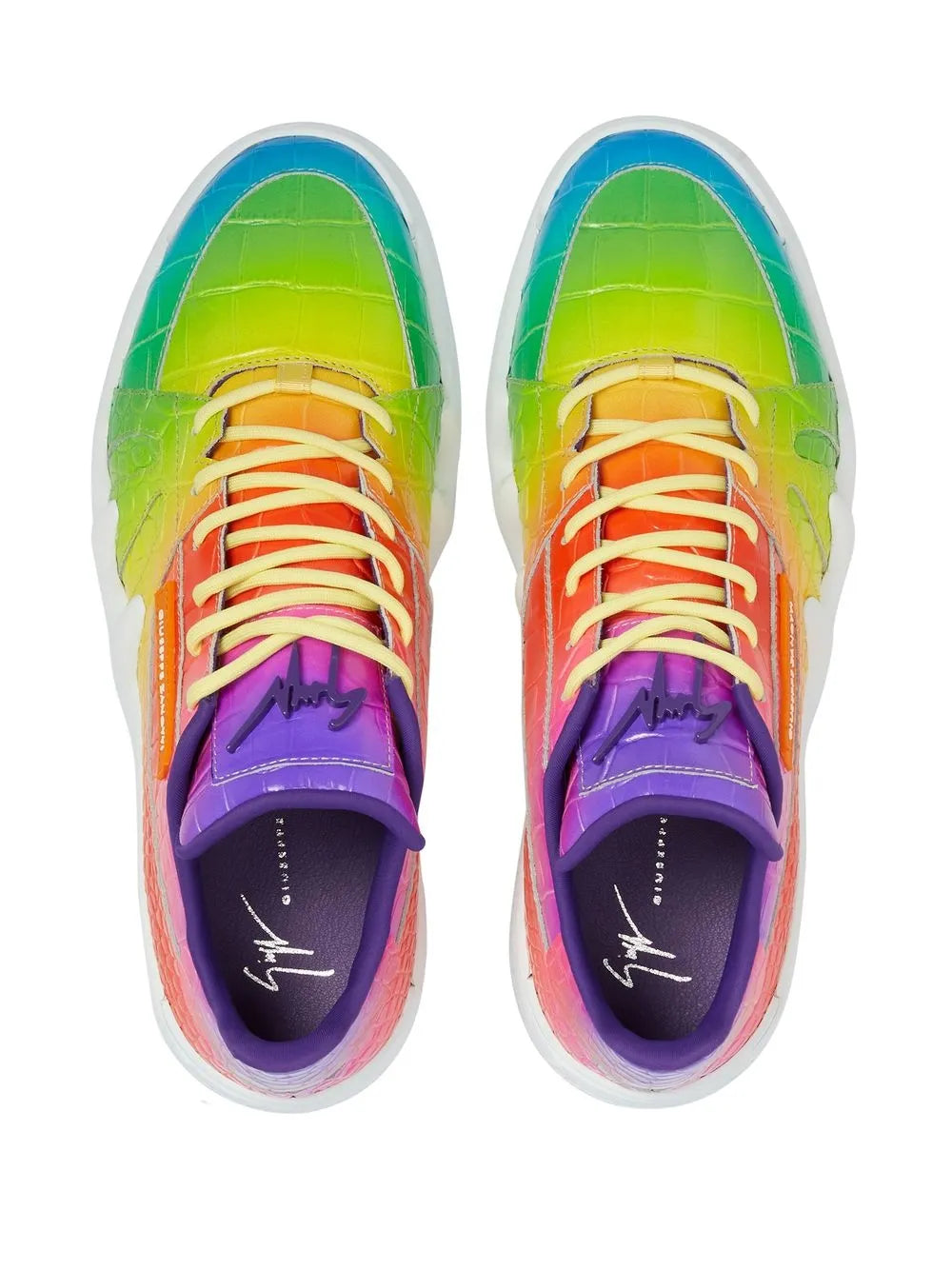 Giuseppe Zanotti Rainbow Crocodile-Effect Sneakers