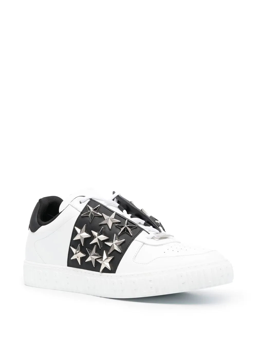 Philipp Plein Leather Star Studded Sneakers