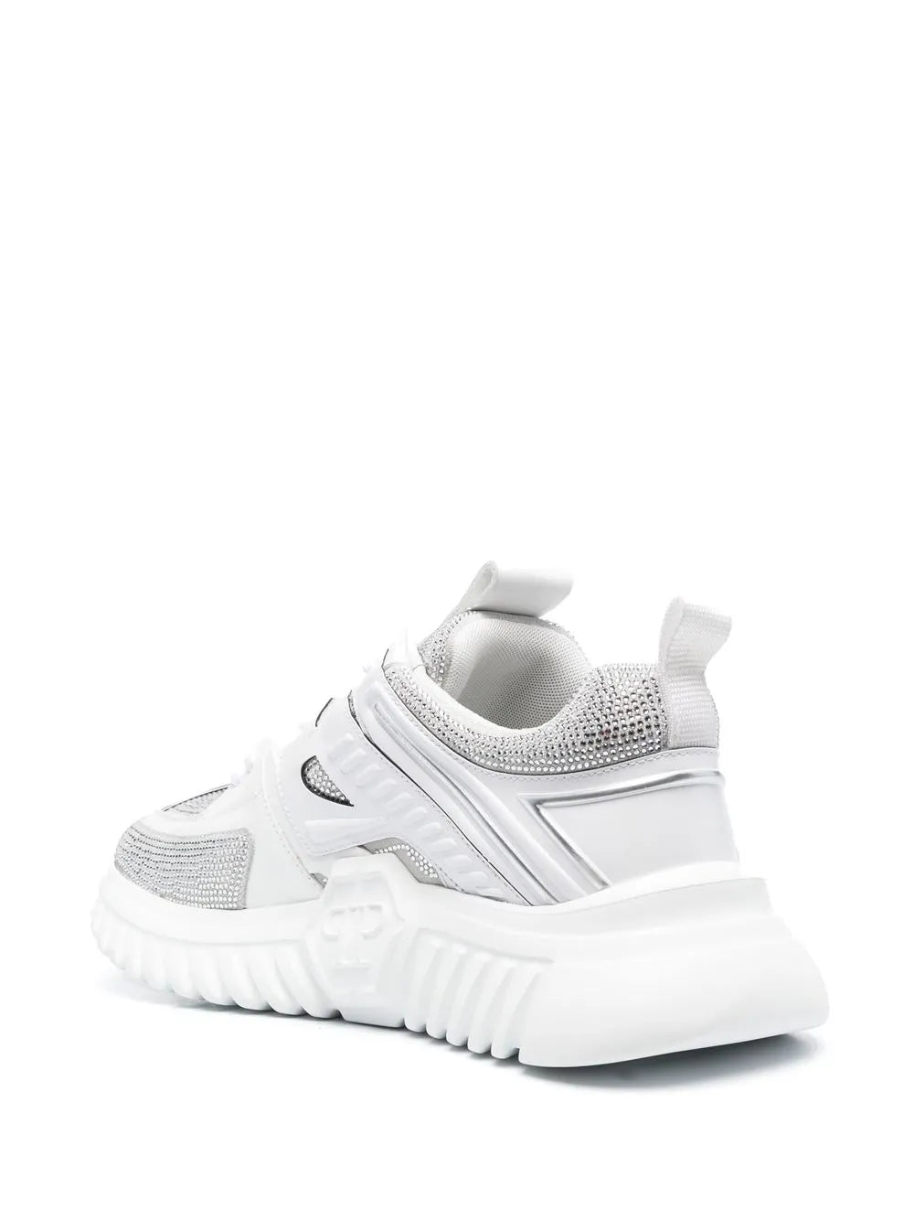 Philipp Plein Leather Rhinestone-Embellished Runner Sneakers