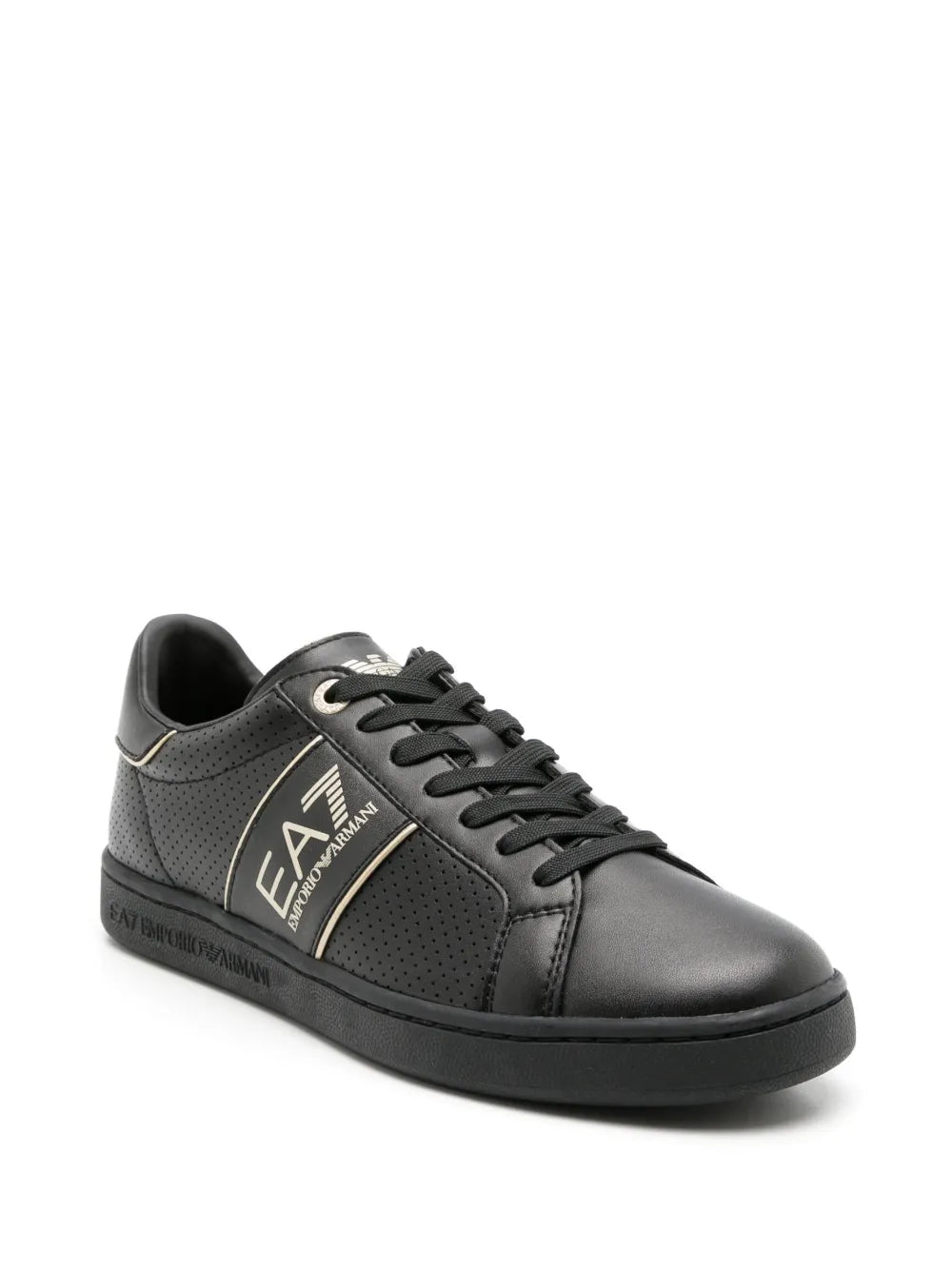 Ea7 Emporio Armani Leather Low-Top Sneakers