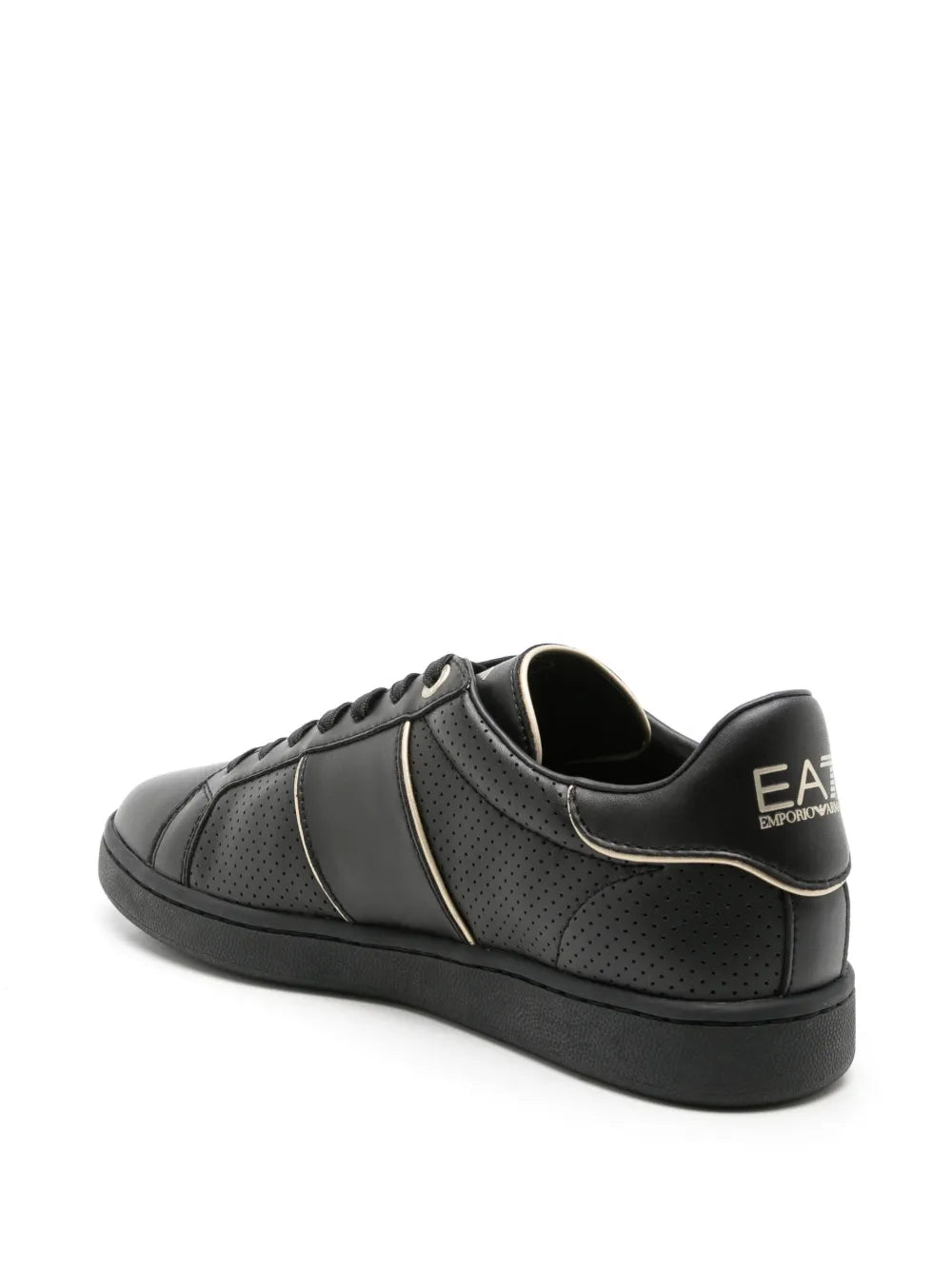 Ea7 Emporio Armani Leather Low-Top Sneakers