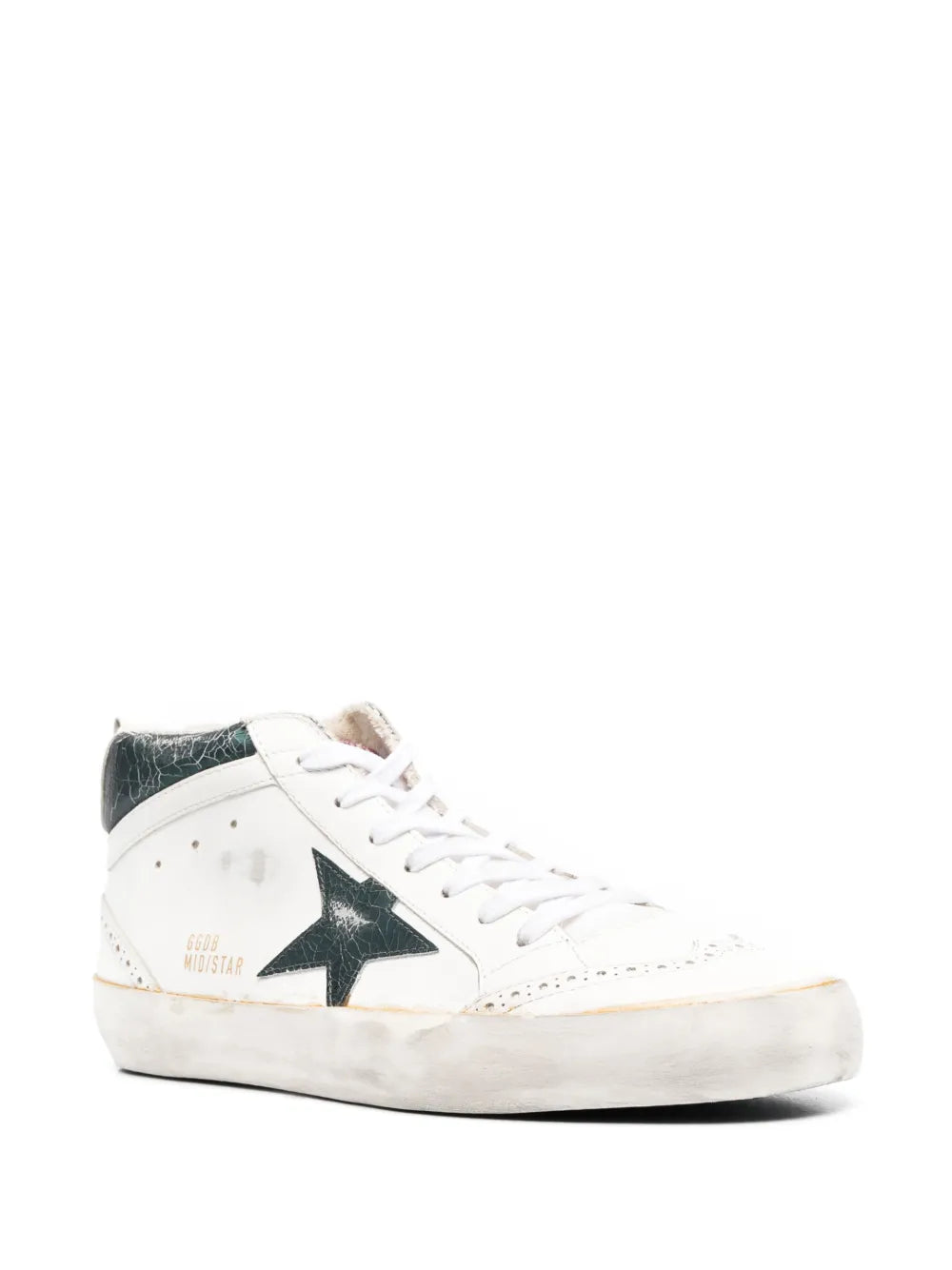 Golden Goose Cracked-Effect Mid Star Sneakers