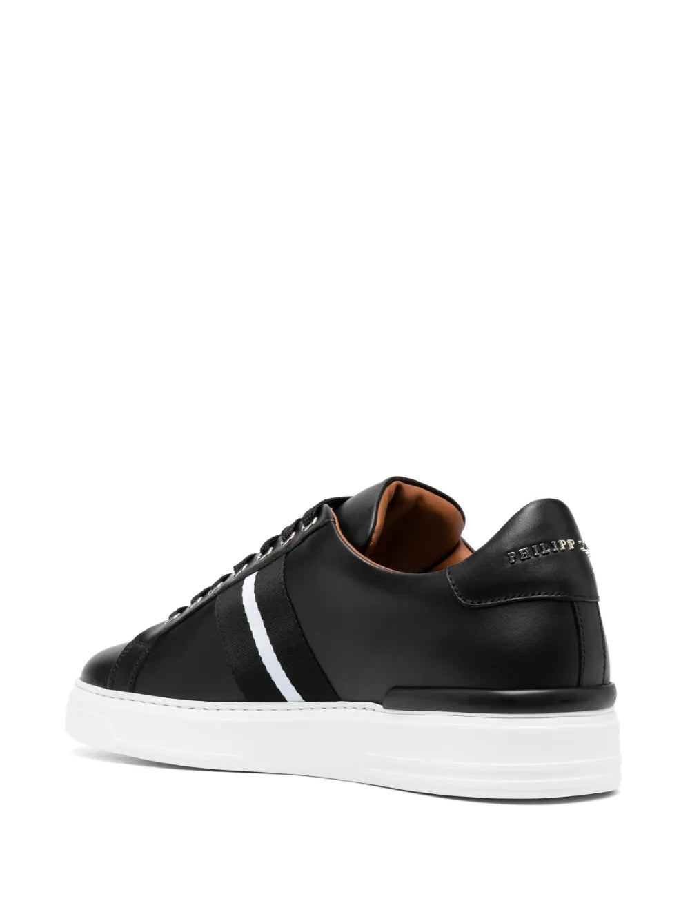 Philipp Plein Skull-Plaque Striped Low-Top Sneakers