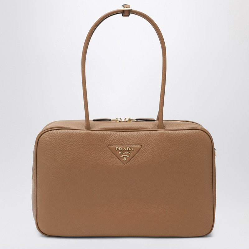 Prada Large Duffle Bag In Caramel Leather Women