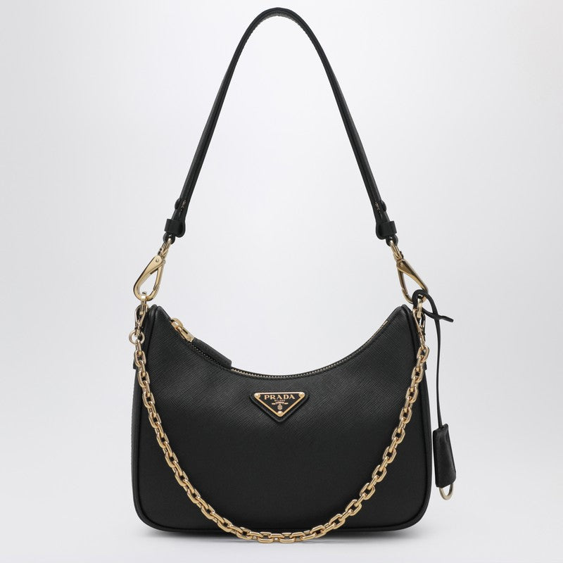 Prada Mini Prada Re-Edition Bag In Black Saffiano Women