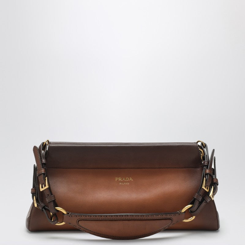 Prada Prada Enchaîné Medium Cognac Leather Bag Women