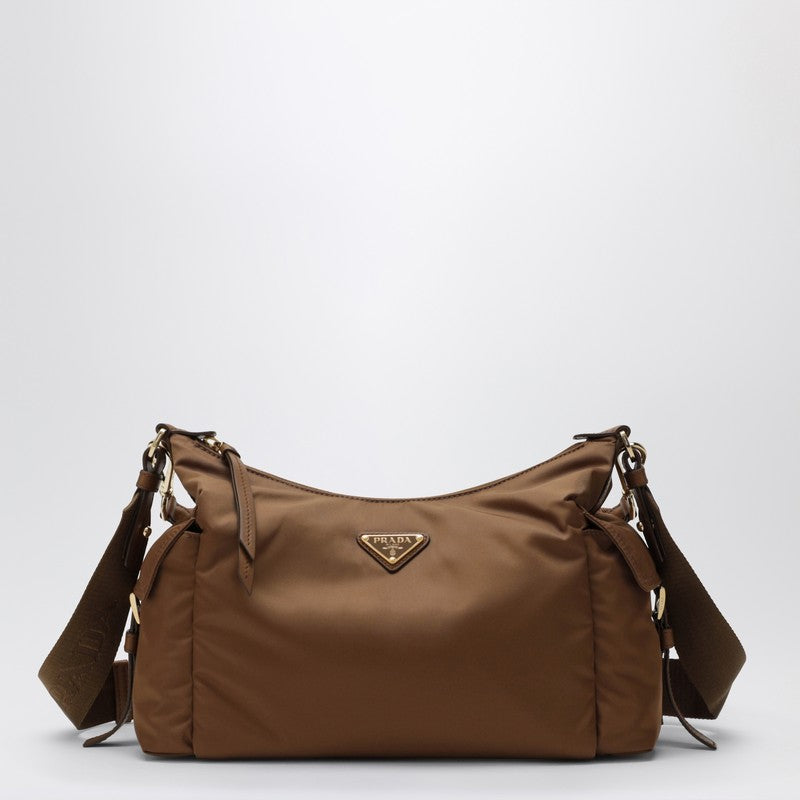 Prada Prada Explore Large Brandy Bag In Re-Nylon And Leather Women