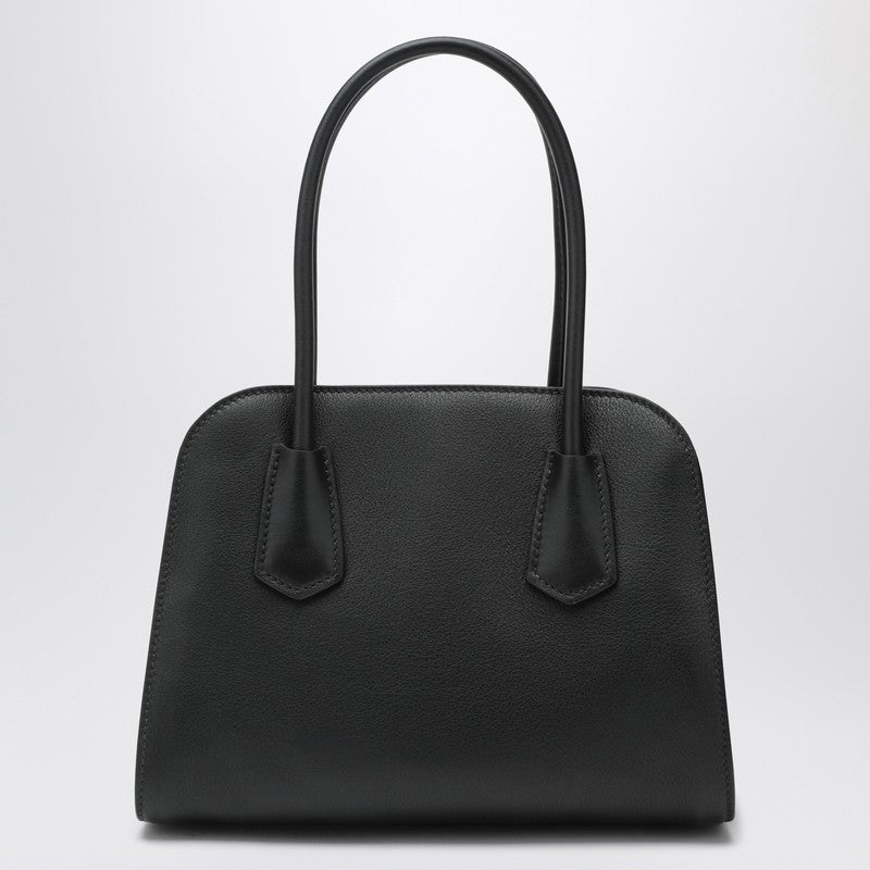 Prada Medium Shopping Bag In Black Leather Women