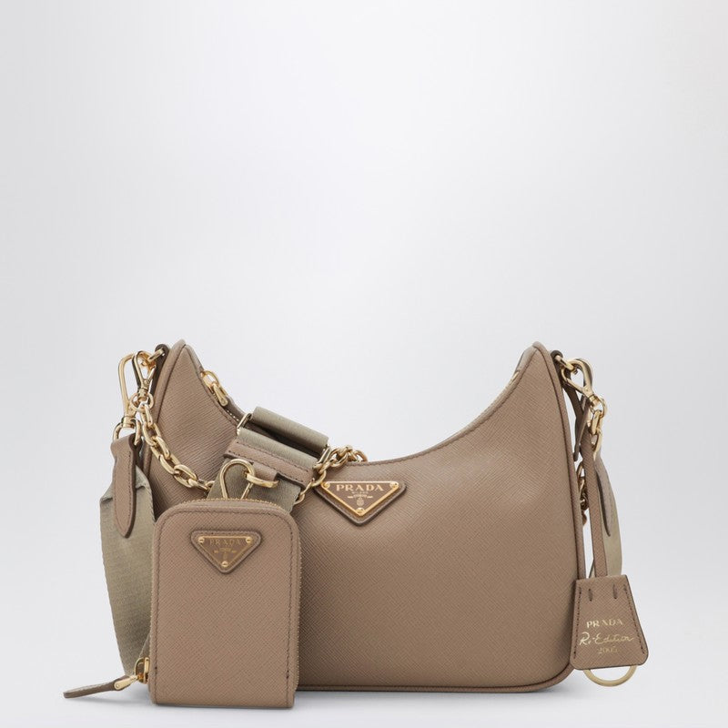Prada Re-Edition 2005 Bag In Cameo Beige Leather Women
