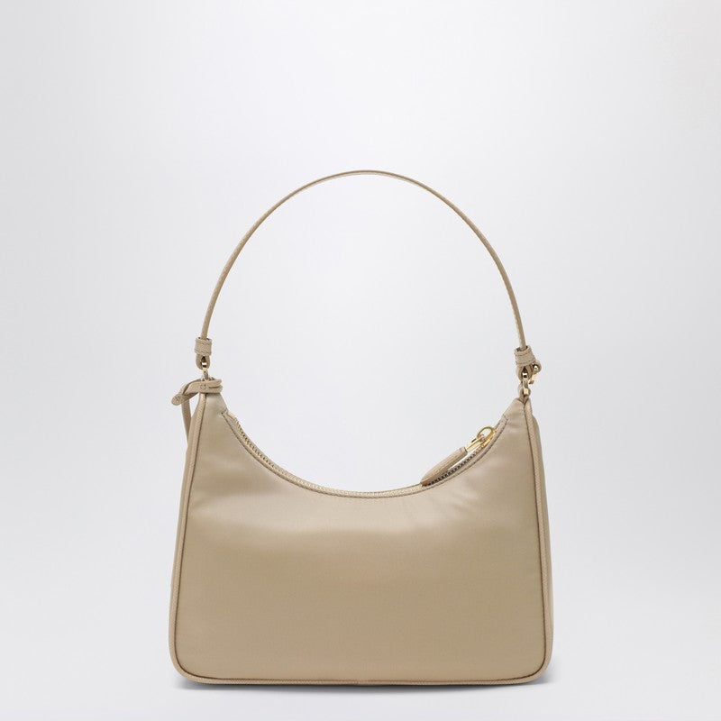 Prada Mini Re-Edition 2005 Bag In Camel Re-Nylon And Saffiano Women