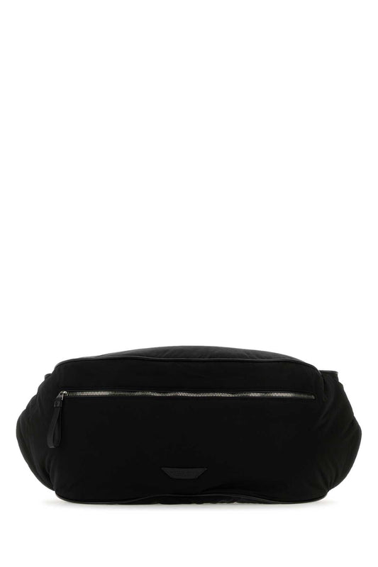 Bottega Veneta Men Black Fabric Belt Bag
