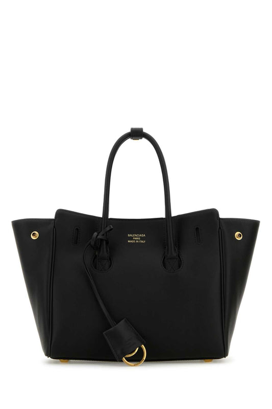 Balenciaga Women Black Leather Mini Carry All Hampton Shopping Bag