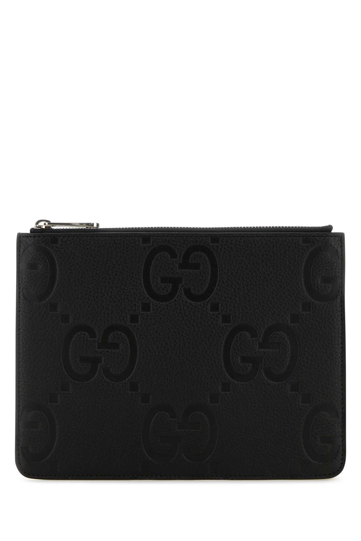 Gucci Men Black Leather Medium Clutch