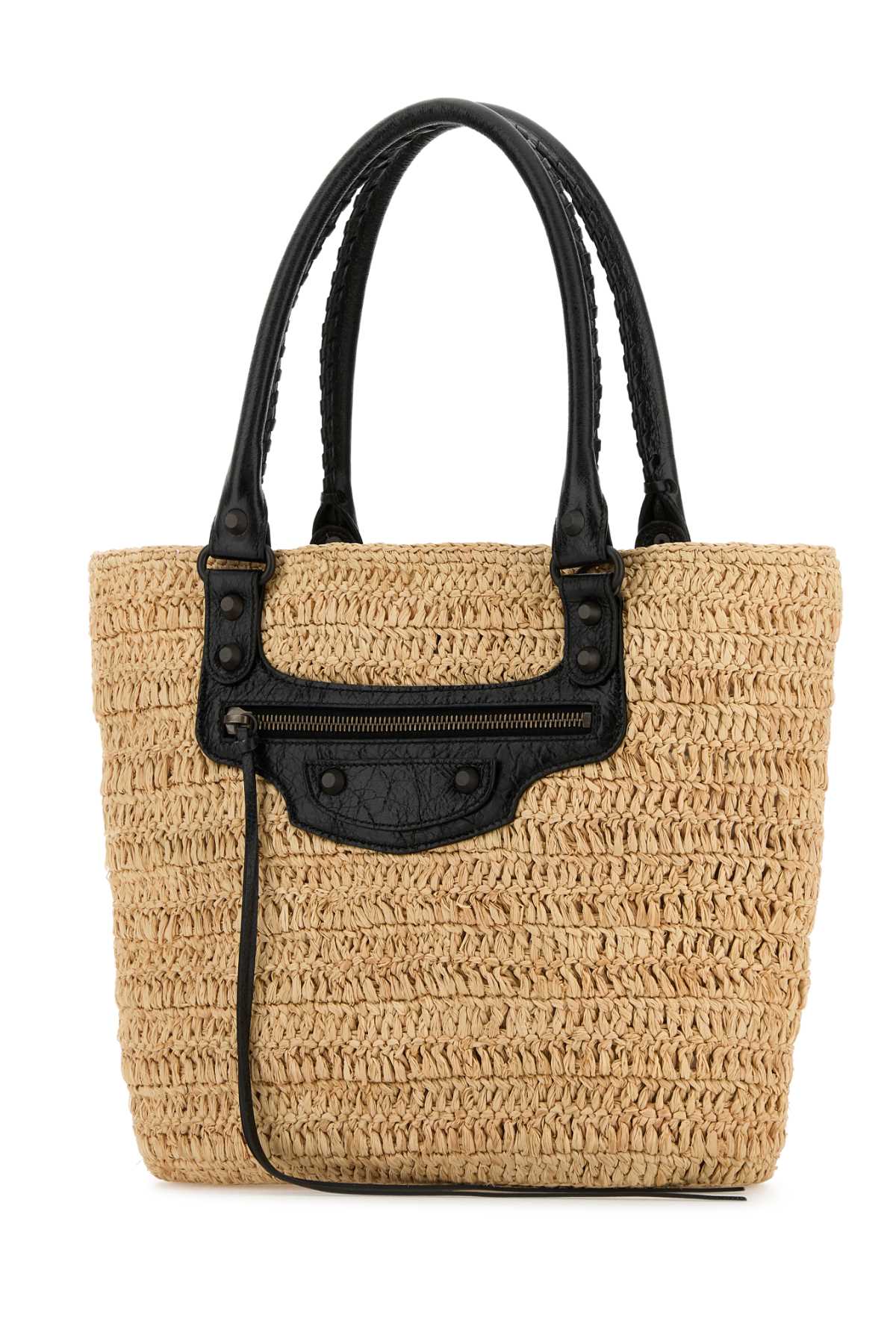 Balenciaga Women Raffia Small Le City Bucket Bag
