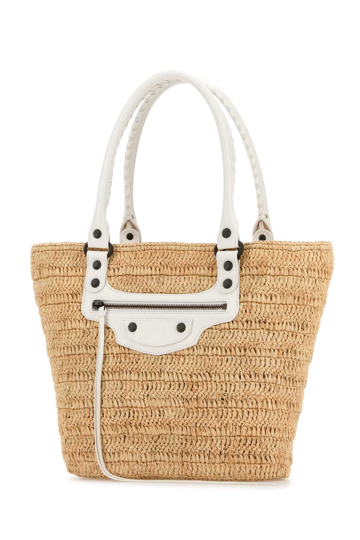 Balenciaga Women Raffia Small Le City Bucket Bag