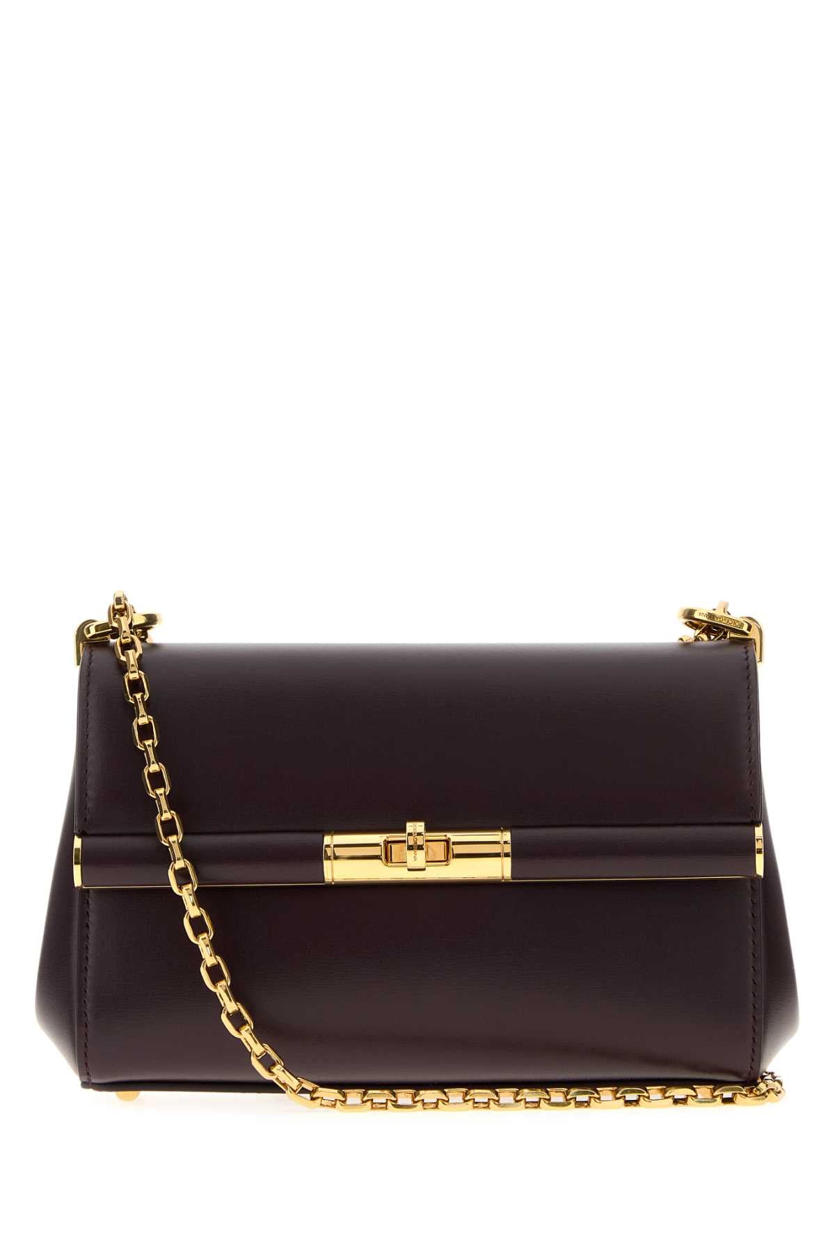 Dolce & Gabbana Women Aubergine Leather Mini Marlene Shoulder Bag