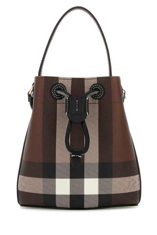 Burberry Women Printed Canvas Check Bucket Bag