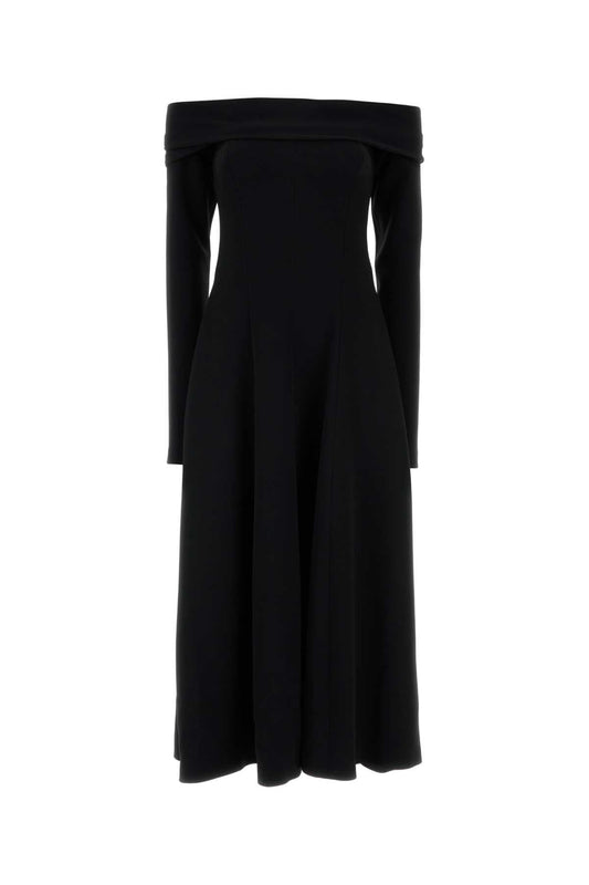 Alberta Ferretti Women Black Stretch Crepe Dress