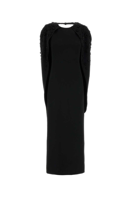 Alberta Ferretti Women Black Stretch Crepe Long Dress