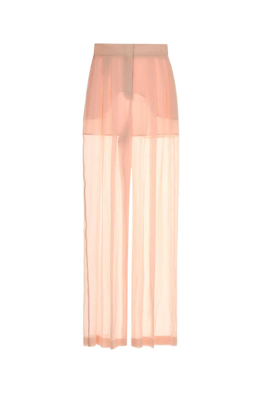 Alberta Ferretti Women Pink Silk Wide-Leg Pant