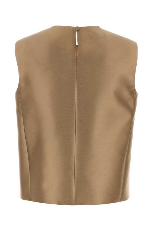 Alberta Ferretti Women Beige Jacquard Top