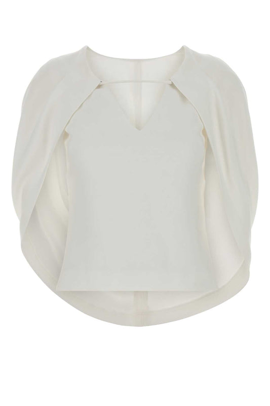 Alberta Ferretti Women White Stretch Crepe Top