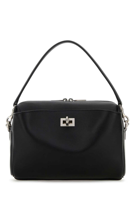 Balenciaga Men Black Leather Rodeo Handbag