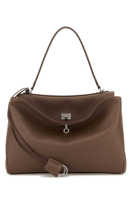 Balenciaga Women Brown Leather Medium Rodeo Handbag