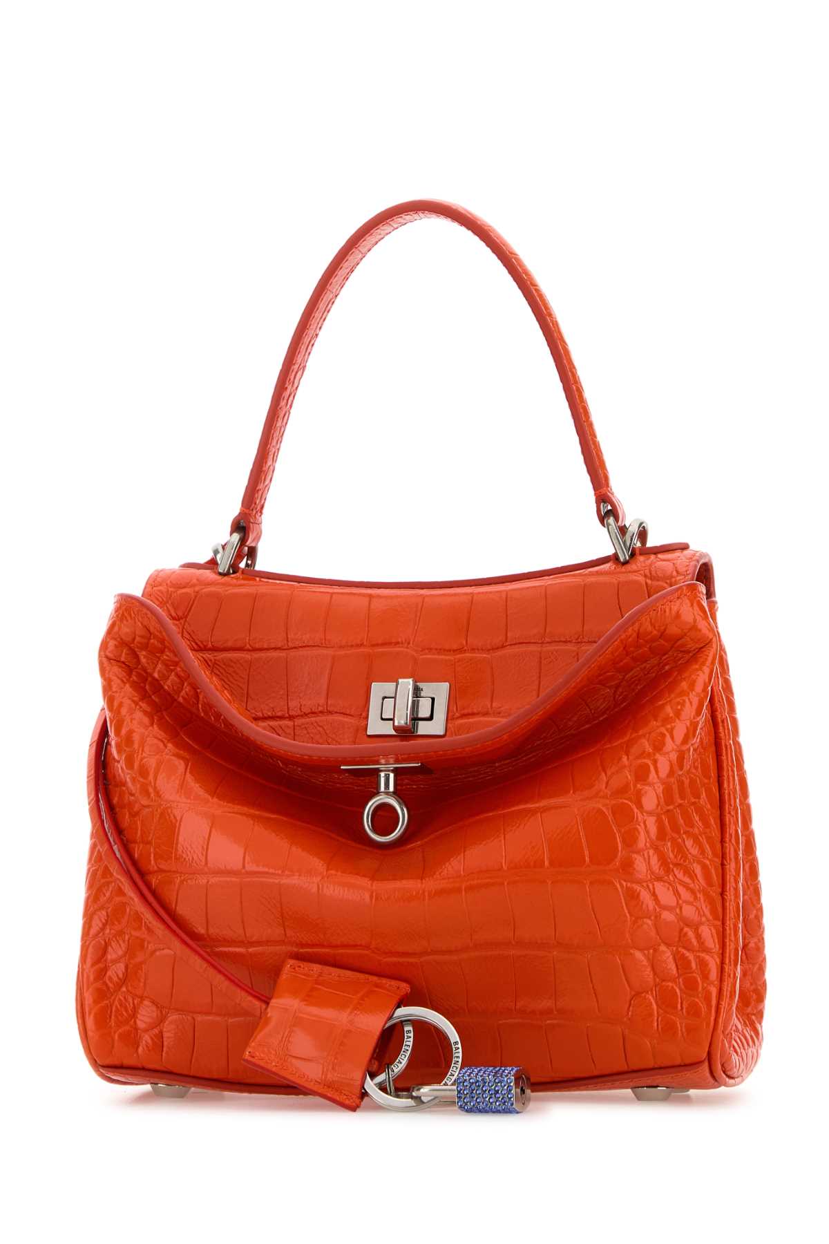 Balenciaga Women Orange Leather Mini Rodeo Handbag