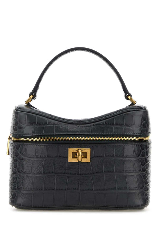 Balenciaga Women Denim Blue Leather Rodeo Handbag