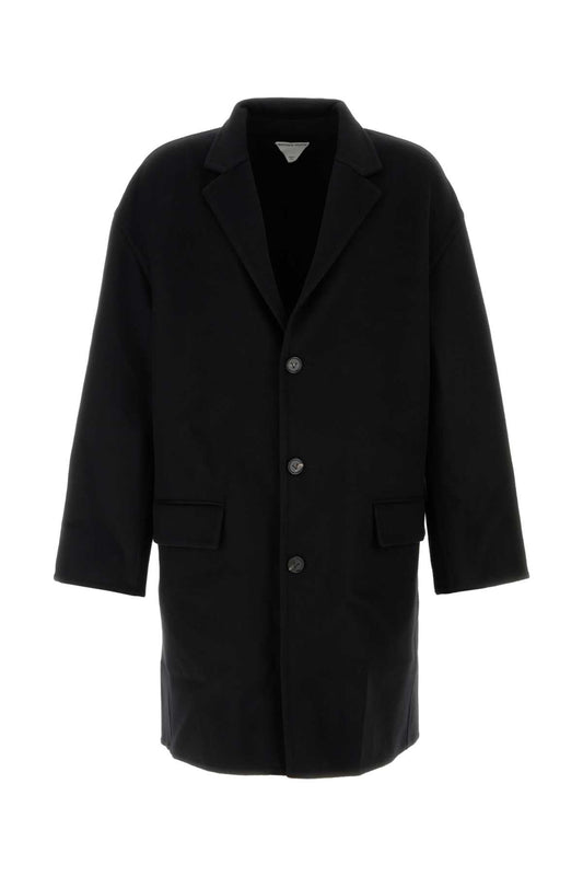 Bottega Veneta Men Black Wool Coat