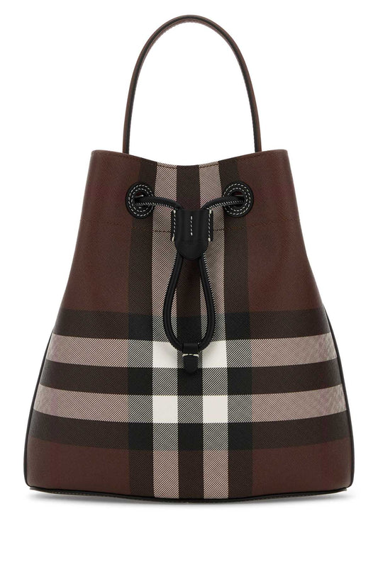 Burberry Women Printed Canvas Check Bucket Bag