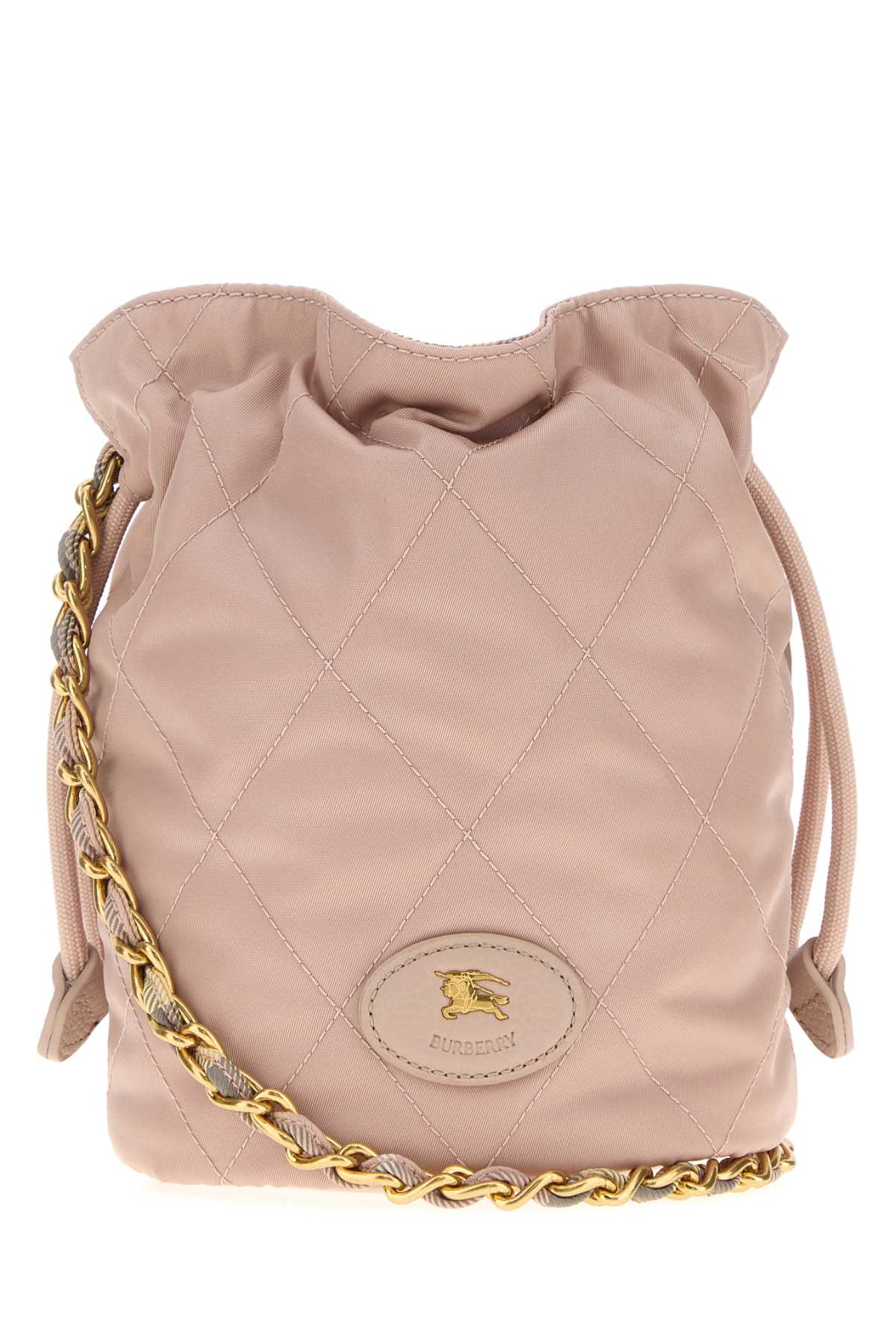 Burberry Women Pastel Pink Canvas Horseshoe Bucket Bag