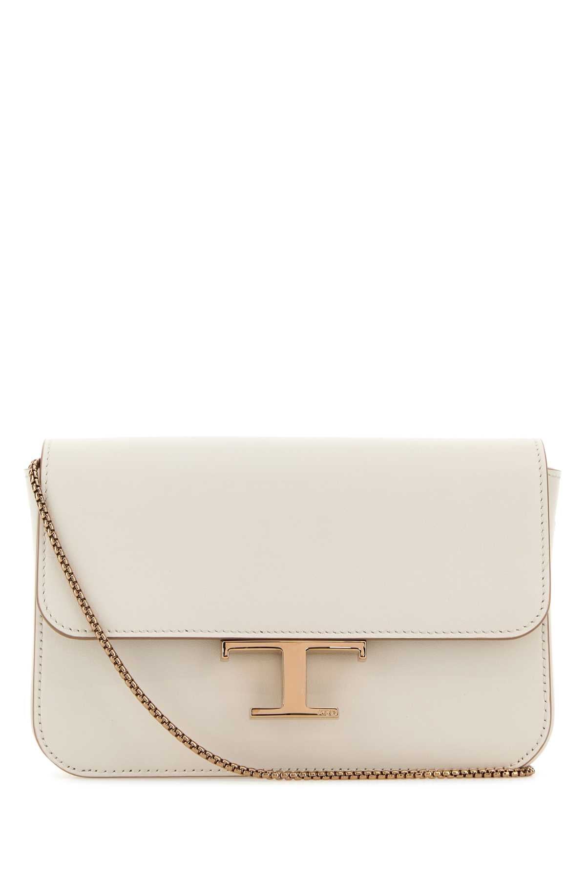 Tod's Women Ivory Leather Micro Crossbody Bag