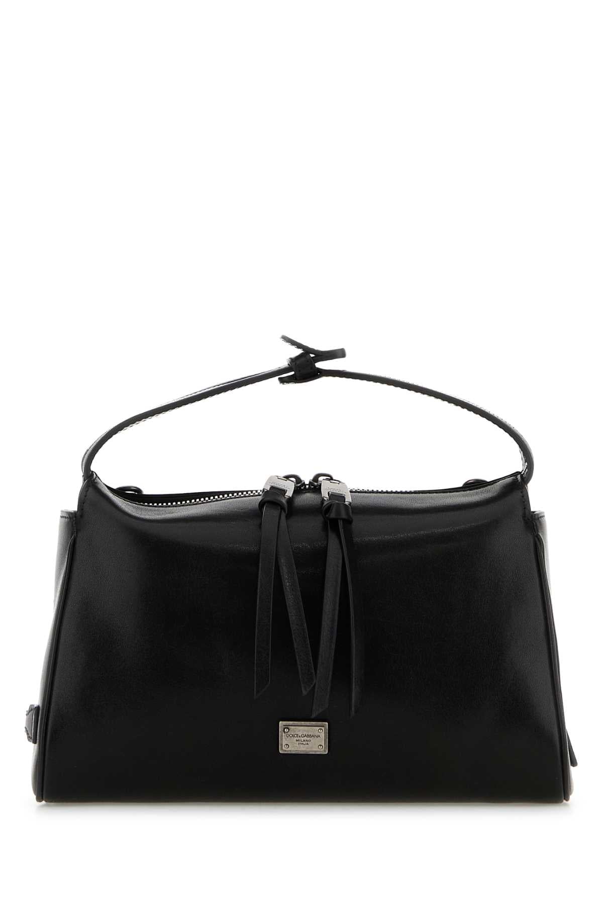 Dolce & Gabbana Men Black Leather Vittoria Handbag