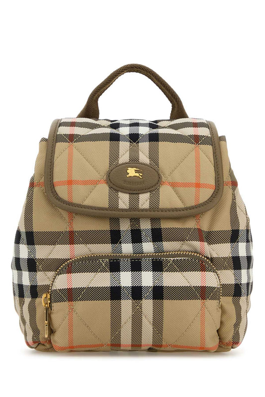 Burberry Women Embroidered Canvas Mini Horseshoe Backpack