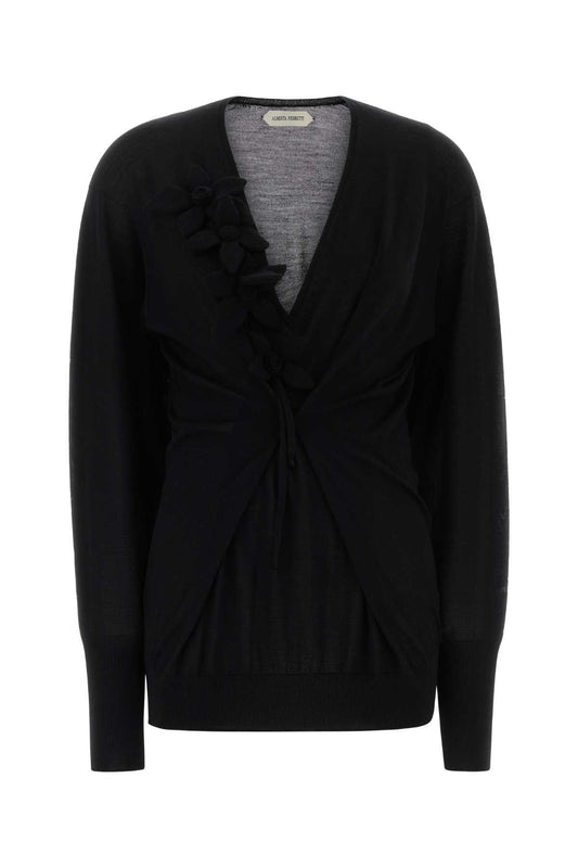 Alberta Ferretti Women Black Wool Blend Sweater