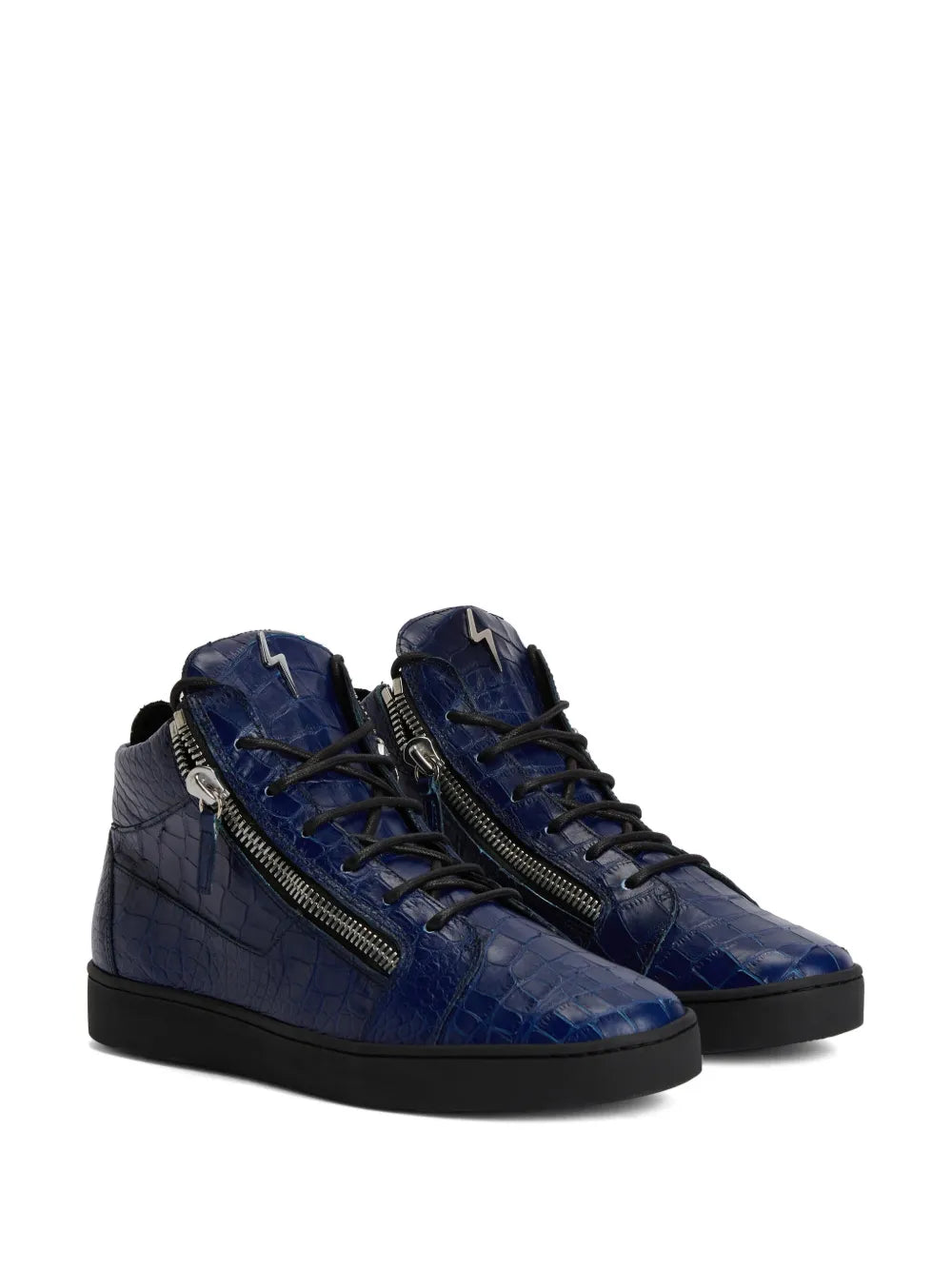 Giuseppe Zanotti Kriss Crocodile-Effect Mid-Top Sneakers