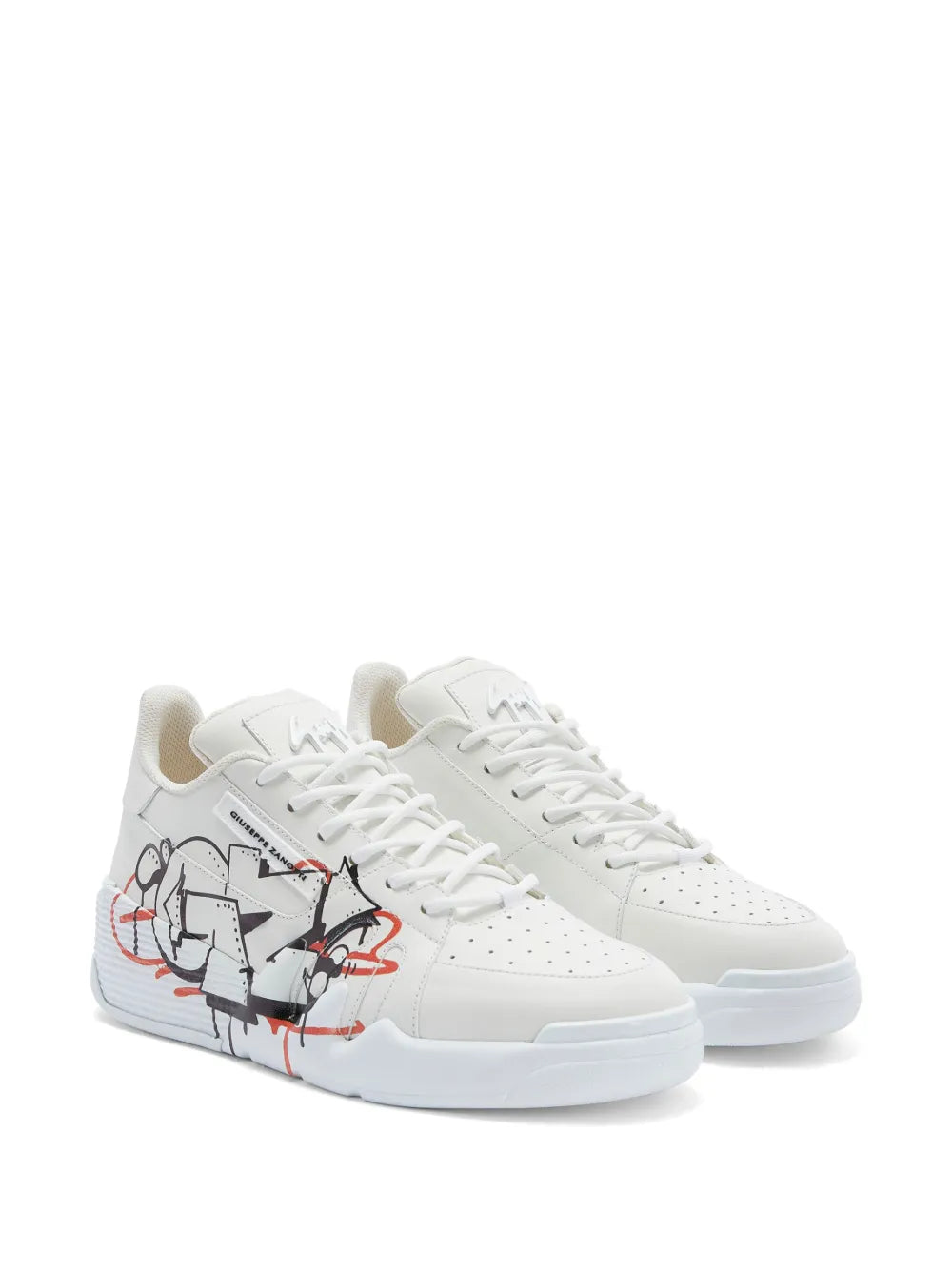 Giuseppe Zanotti Talon Graffiti-Print Low-Top Sneakers