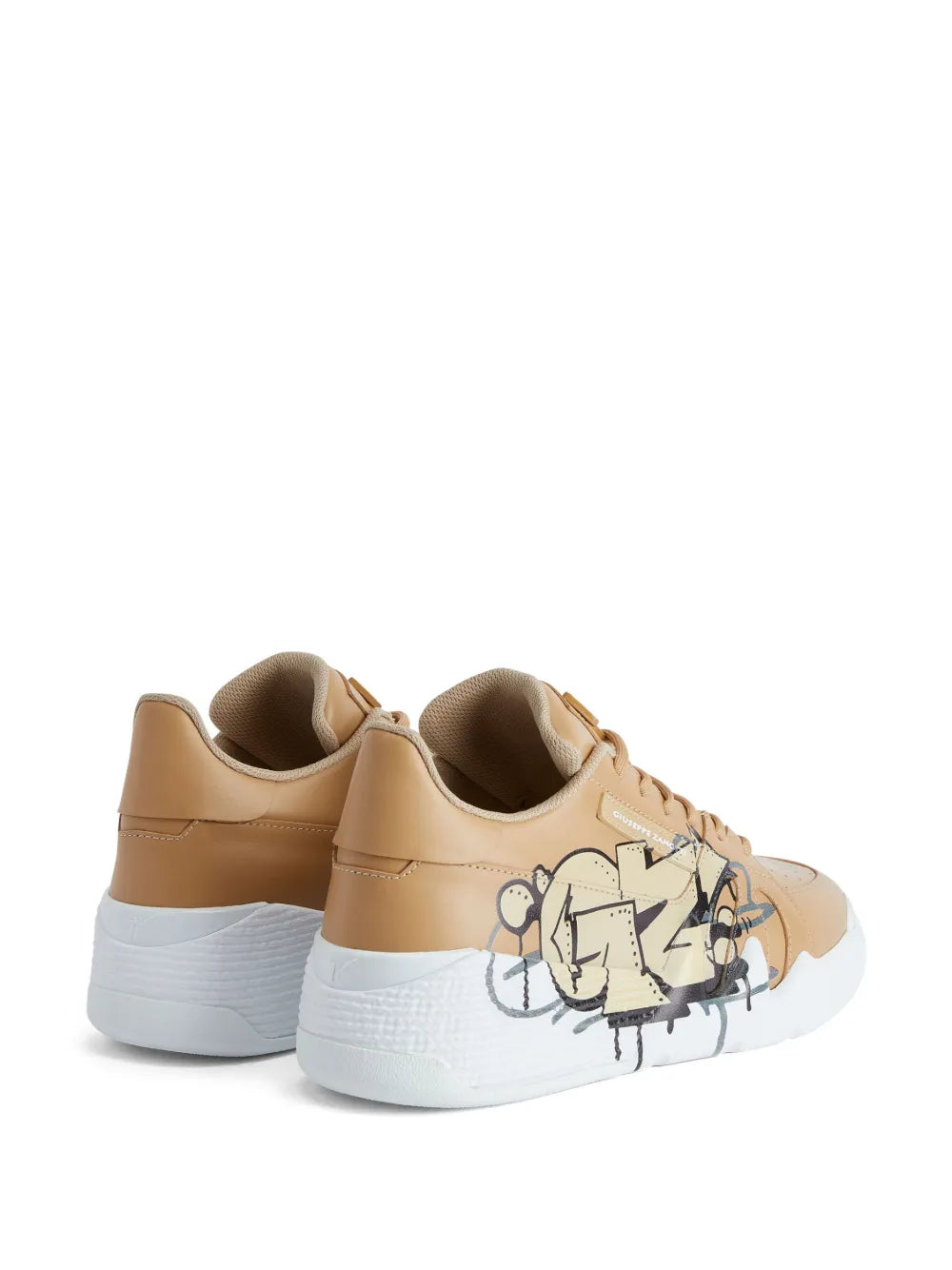 Giuseppe Zanotti Talon Graffiti-Print Low-Top Sneakers
