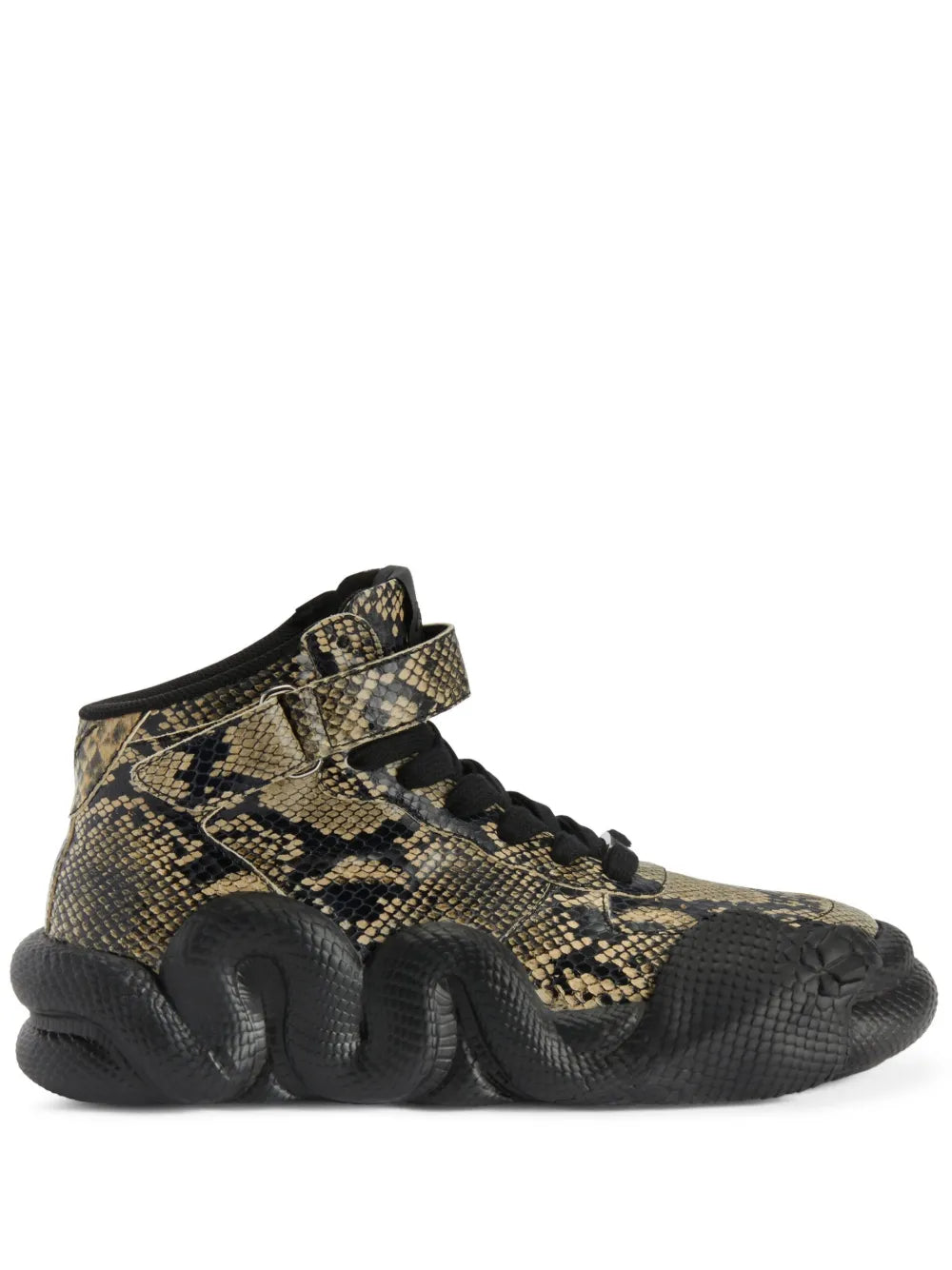 Giuseppe Zanotti Cobras Snake-Effect Leather Mid-Top Sneakers